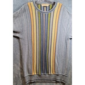 Vintage Norm Thompson Men's Size Large Round Neck Knit Sweater Coogi Style 3D